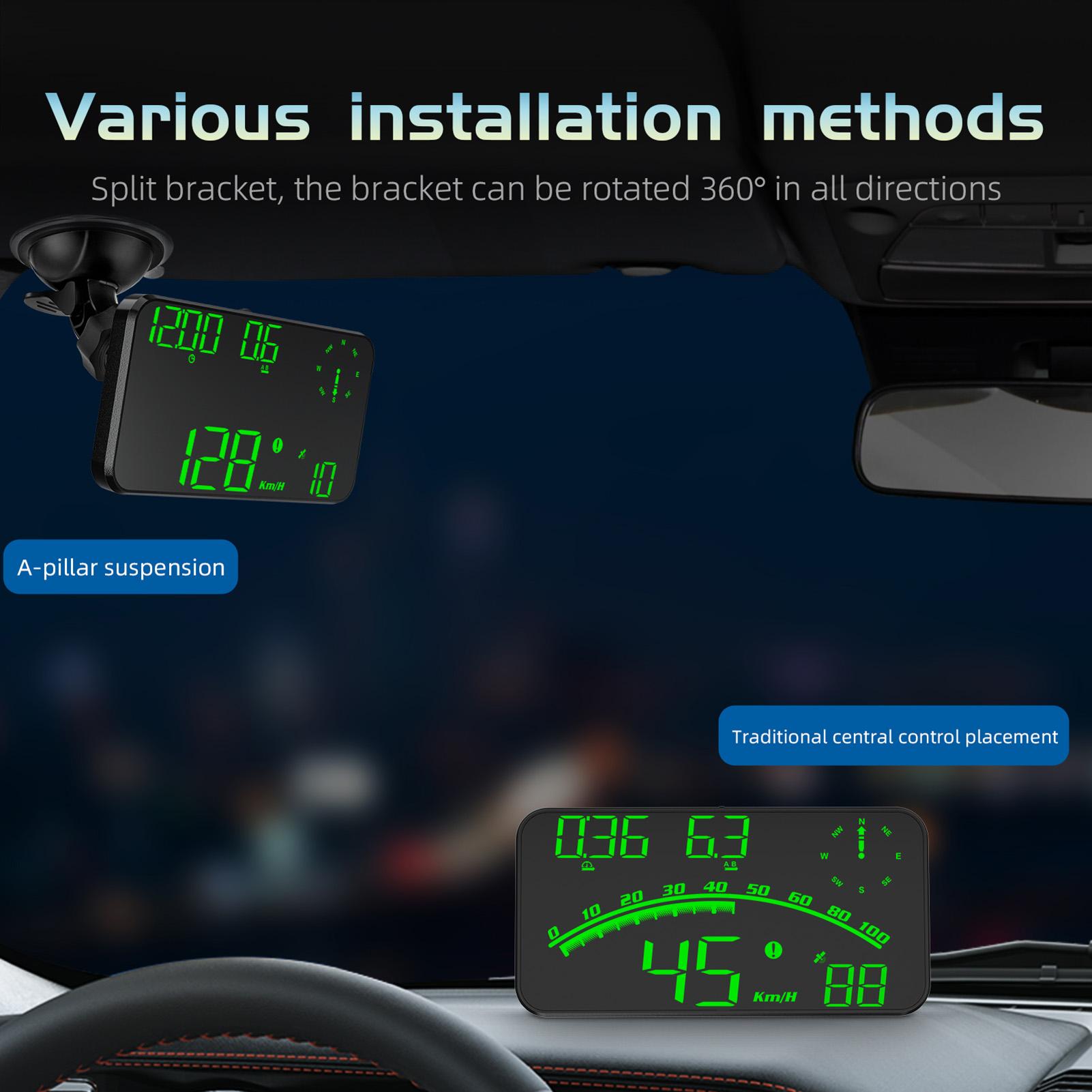 Car HUD 5.5 inch Head-up Display Windshield Projector Digital Vehicle Speedometer Dual System Display Overspeed Alarm