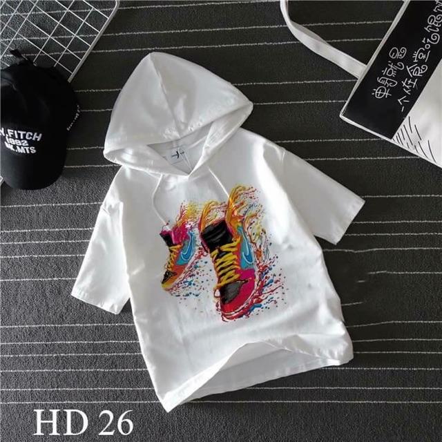 Áo hoodie tay lỡ hoạ tiết hot trends