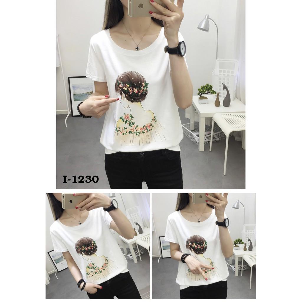 Áo Thun Nữ Tay Lỡ Cô Gái - I1230