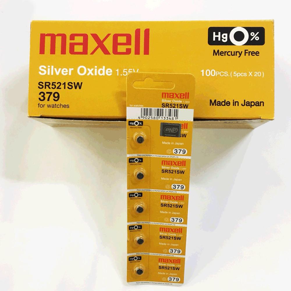 Pin đồng hồ chính hãng Maxell 379 SR521SW AG0 dành cho đồng hồ, thiết bị điện tử - 10 Viên