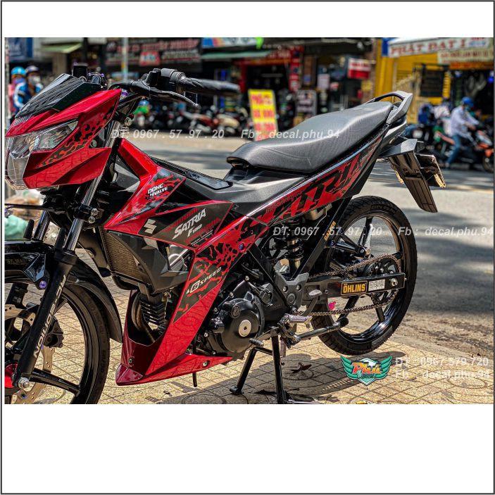 Tem rời Satria đỏ đen Candy