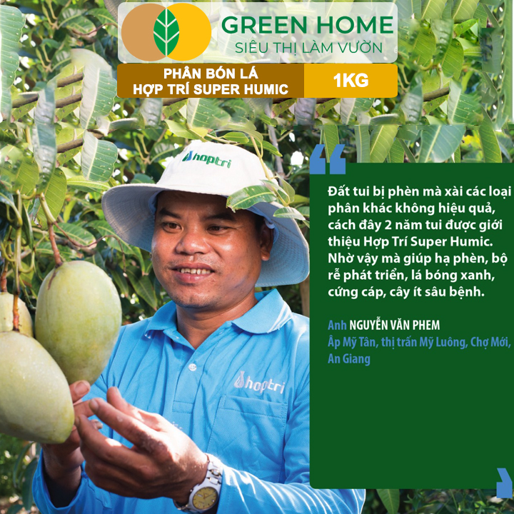 Phân Bón Lá Hợp Trí Super Humic GreenHome, Gói 1kg, Rễ Mạnh, Cây Khỏe, Đất Tơi Xốp, Phì Nhiêu