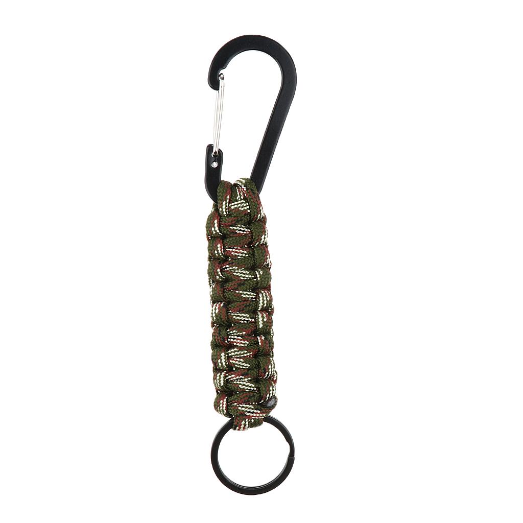 Outdoor  Kit 7 Strand Core Paracord Lanyard Keychain with Carabiner Snap Hook Buckle