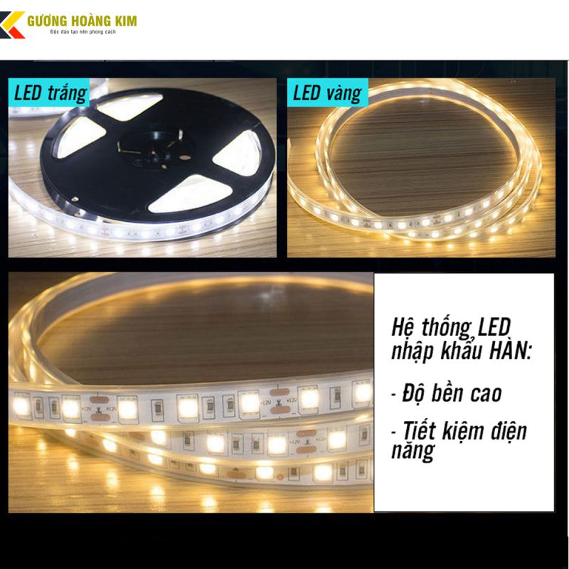 Gương soi toàn thân hình mái vòm đèn led cảm ứng 3 màu khắc logo thương hiệu kích thước 70x180cm decor shop quần áo, salon tóc, studio...