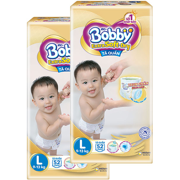 Combo 2 Tã Quần Bobby Extra Soft DryL52 - Tặng 1 Đàn Nhạc Xe Bus