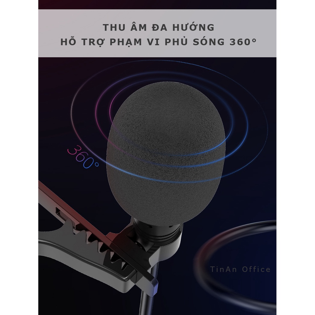 Micro thu âm mini thiết kế cài áo tiện dụng + Tặng kèm hộp đựng cao cấp