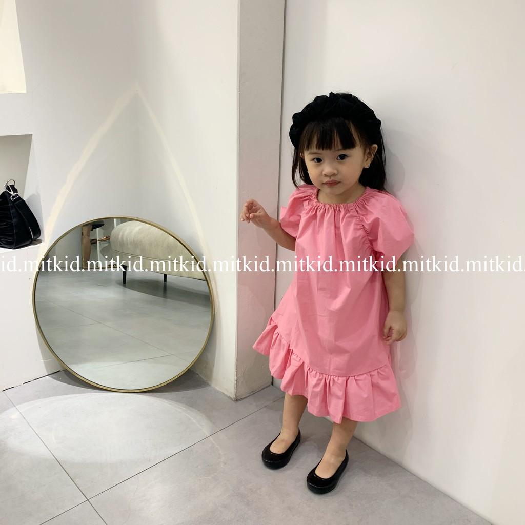 VÁY CHO BÉ GÁICÓ SẴN, Váy chất liệu thô mặc siêu mát cho bé gái