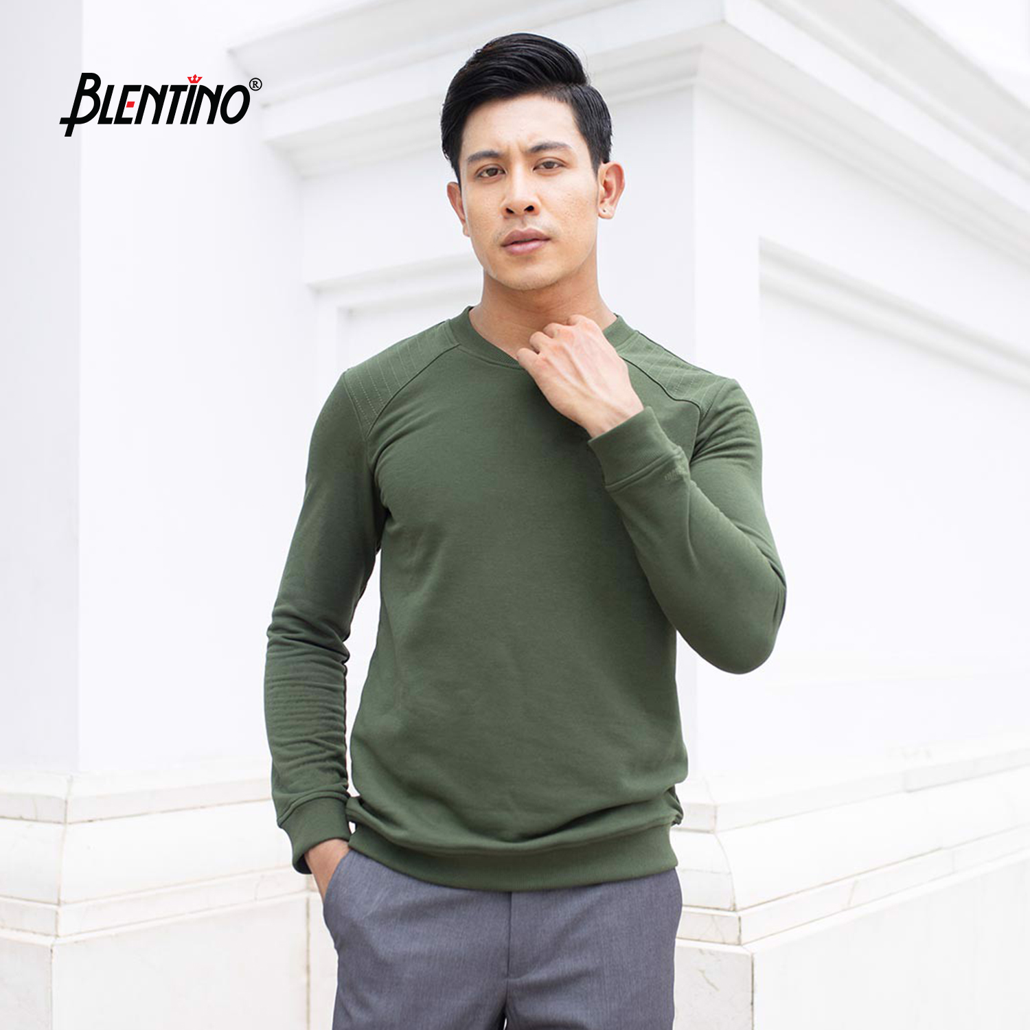 Blentino Áo Nỉ thu đông cổ tim BANTD-03