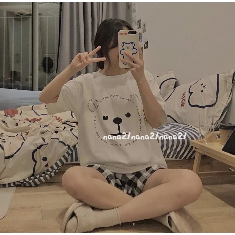 SET BỘ CUTE MÙA HÈ HÌNH GẤU CHỮ