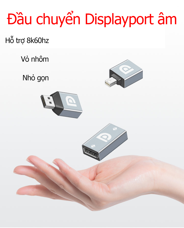 Chuyển tín hiệu Mini Displayport ra Displayport hỗ trợ M.A.C, Surface, laptop lên màn hình Displayport