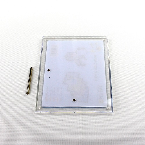 Khung hình mica cao cấp Enter FR04 150x200mm mica 5mmx2, Khung ảnh để bàn chân inox, Khung bằng khen