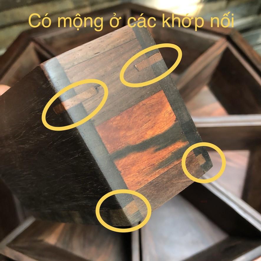 Hộp để bánh kẹo gỗ trắc bát giác loại 1