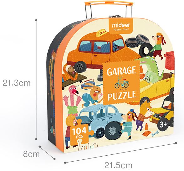 Đồ Chơi Ghép Hình Mideer Puzzle MD3078 – Vali Garage Ôtô (104 mảnh ghép)