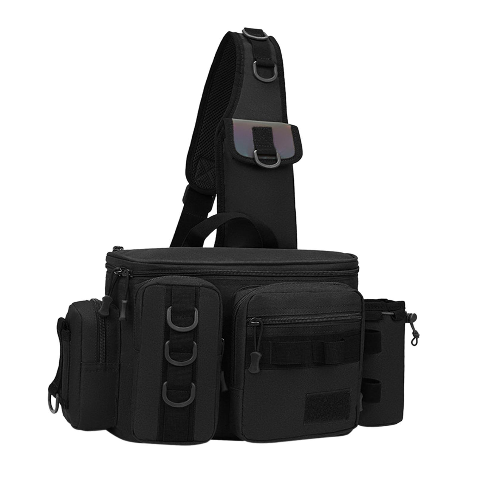 Fishing Tackle Bag Rod Holder Carry Case Bag Chest Pack for Men Women Hiking