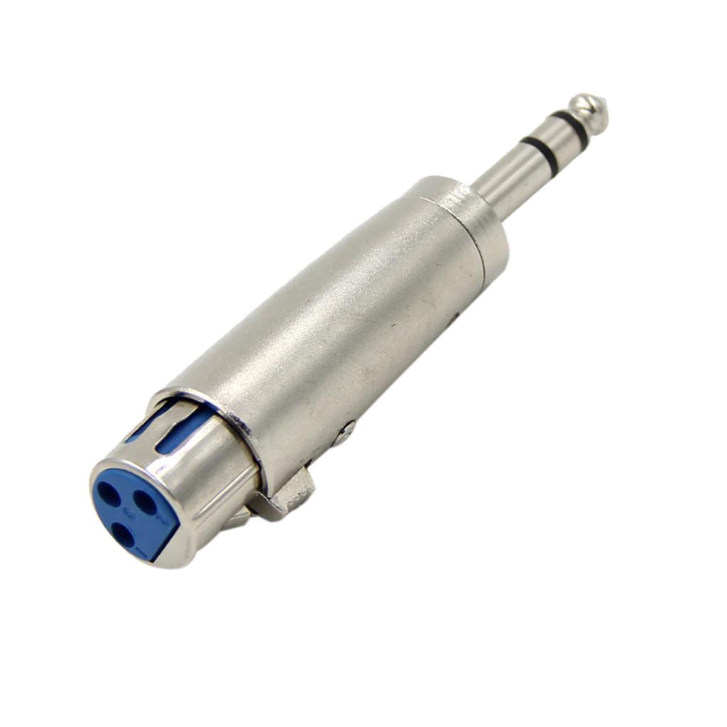 3-Pin XLR Female to 1/4 6.35mm Stereo Male Plug Audio Cable Cord Mic Adapter