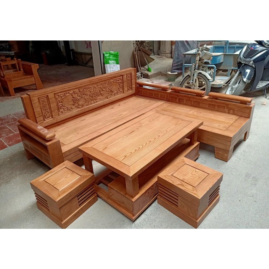 Bộ bàn ghế sofa phòng khách gỗ sồi Mỹ