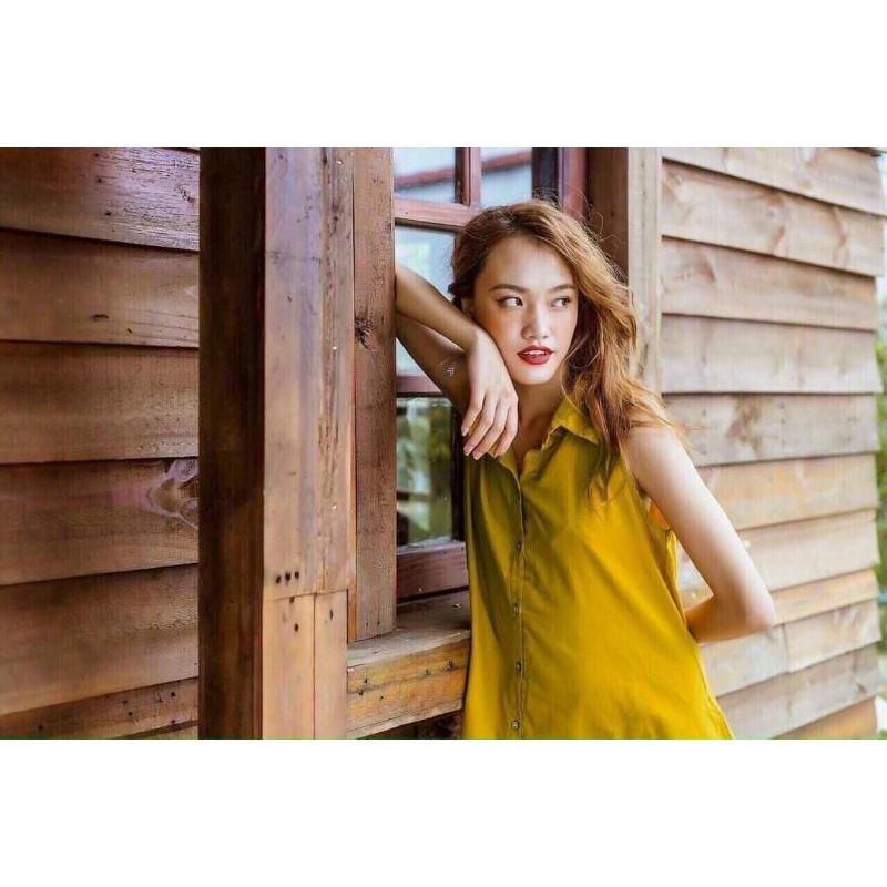 ĐẦM SƠ MI VÀNG ĐUÔI TÔM