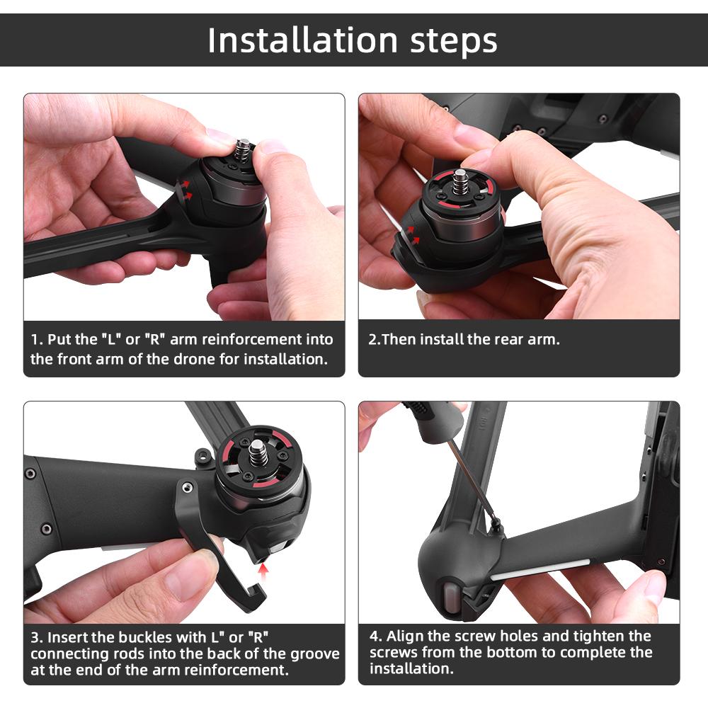 Gia cố cánh tay bảo trì cho DJI FPV Combo Arm Bracers Tháo rời Tăng cường sửa chữa hiệu quả Phụ kiện thay thế Màu sắc: đen