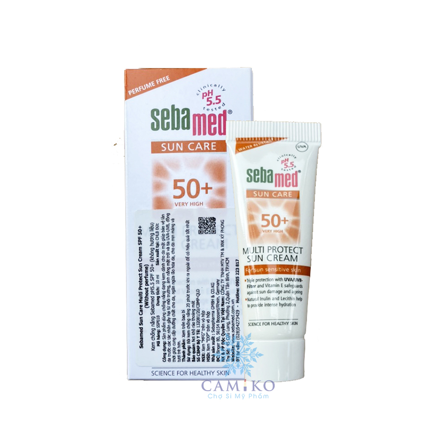 Kem chống nắng vật lý da nhạy cảm Sebamed Sun Care Multi Protect Sun Cream SPF 50+ 10ml