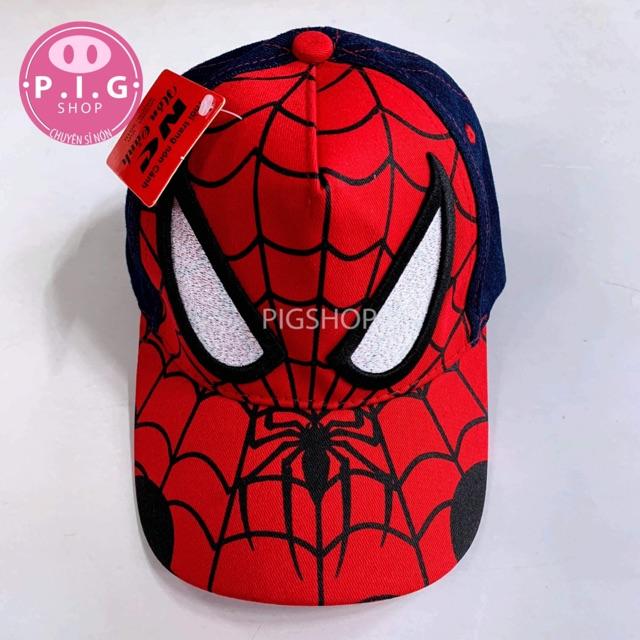 Nón kết người nhện Spiderman phối jean cho bé trai 2-8 tuổi