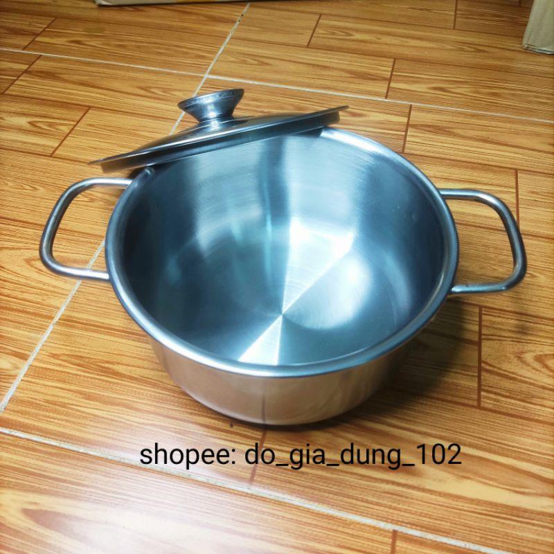 Nồi Inox Dùng Bếp Từ, Bếp Gas, Bếp Hồng Ngoại 3 Kích Cỡ 16cm-20cm-24cm