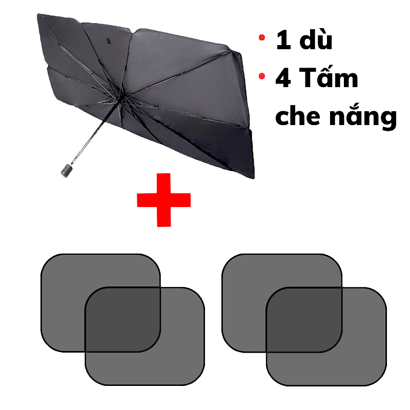 2 trong 1, ô che kính lái ô tô kiêm cho người lái tiện dụng