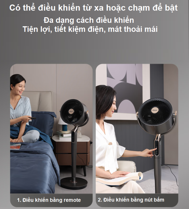 Quạt tuần hoàn 3D kiêm lọc không khí động cơ biến tần cao cấp thương hiệu Hà Lan Philips ACR4242CFD Serial 4000 - Hàng nhập khẩu