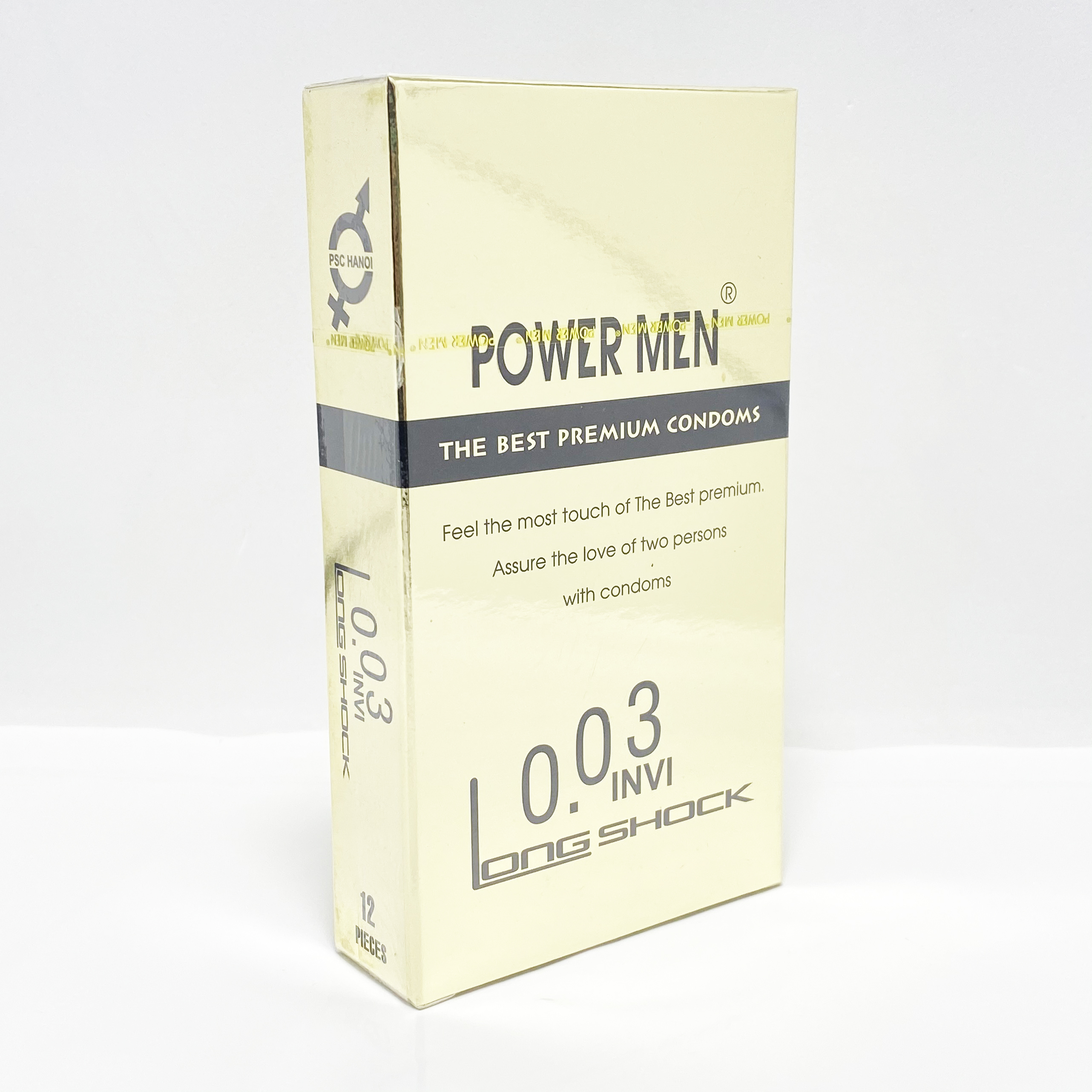 Bao Cao Su Cao Cấp Kéo Dài Thời Gian Power Men 0.03 Invisible - Siêu Mỏng chỉ 0.03mm - Tặng Bcs Sagami Hộp 3s - Che tên sản phẩm
