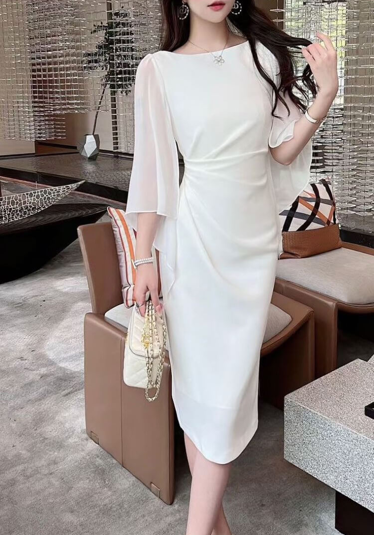 Đầm cánh tiên nhún eo