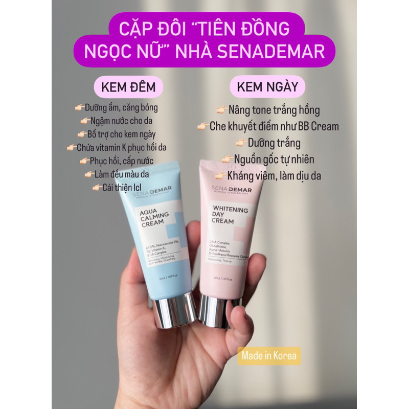 Kem dưỡng mặt ban ngày SENADEMAR nâng tone phục hồi dưỡng ẩm 30ml hạn 2027