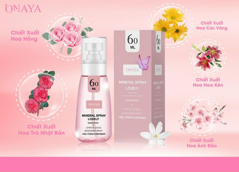 XỊT KHOÁNG KHỬ MÙI VUNG KIN MINERAL SPRAY LOVELY - ROSE SPRAY