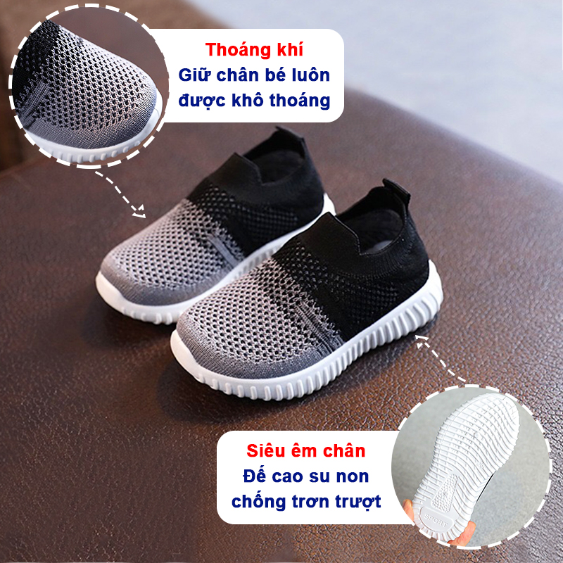 Giày thể thao phong cách Hàn Quốc Baby-S, Giày lười cho bé mềm nhẹ thoáng khí – ST8