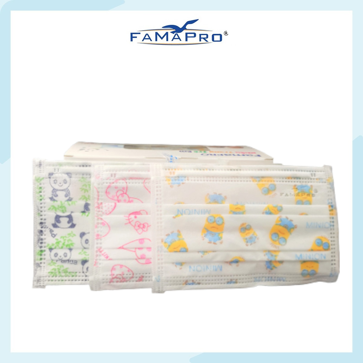 - khẩu trang y tế trẻ em kháng khuẩn 3 lớp Famapro Max Kid - 1 HỘP