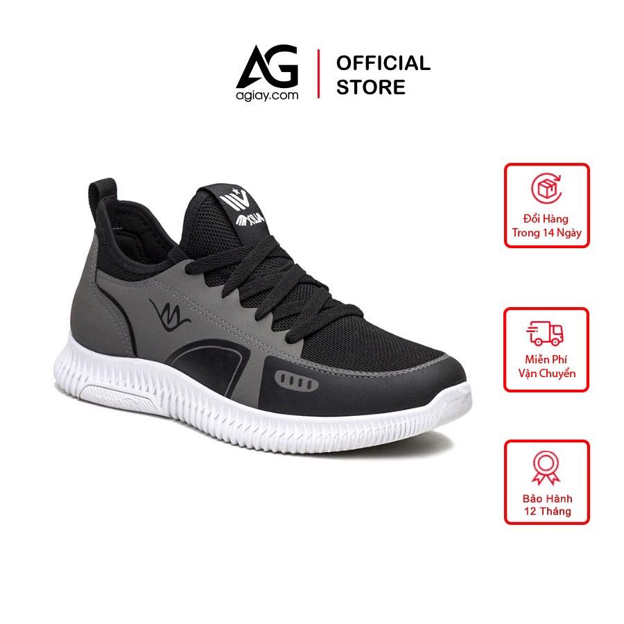 Giày Thể Thao Nam, Sneaker Da Phối Lưới Siêu Nhẹ, Đế Cao Su Non Siêu Mềm, Êm Chân BN0135