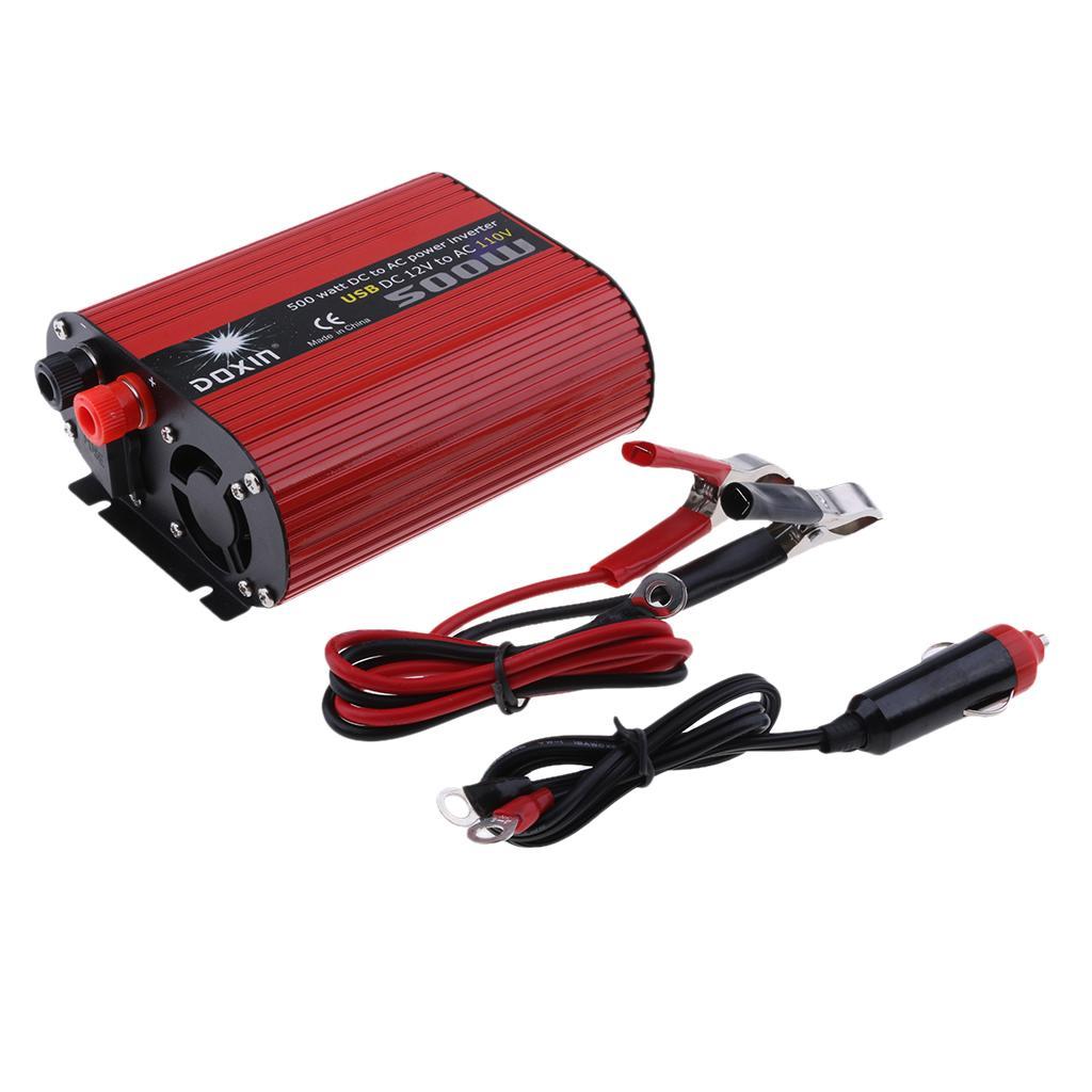 Car 500W Power Inverter 12V to 110V Modified Sine Wave Dual USB Converter