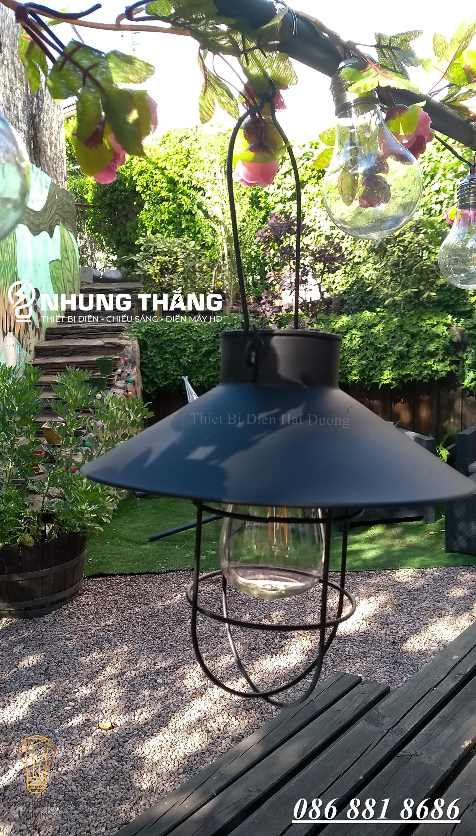 Đèn Treo Thả Phòng Nổ Retro PA02 - Sử Dụng Năng Lượng Mặt Trời - Decor Bắc Âu Trang Trí -Chống Nước Ip65 - Kèm Bóng - Có Video
