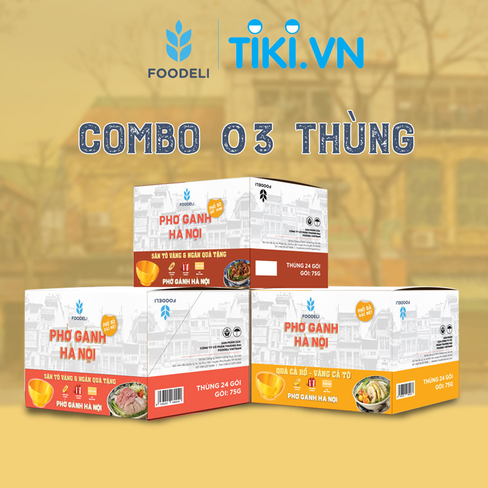 Phở Gánh Hà Nội ăn liền - COMBO 3 THÙNG (Thùng 24x75Gr)