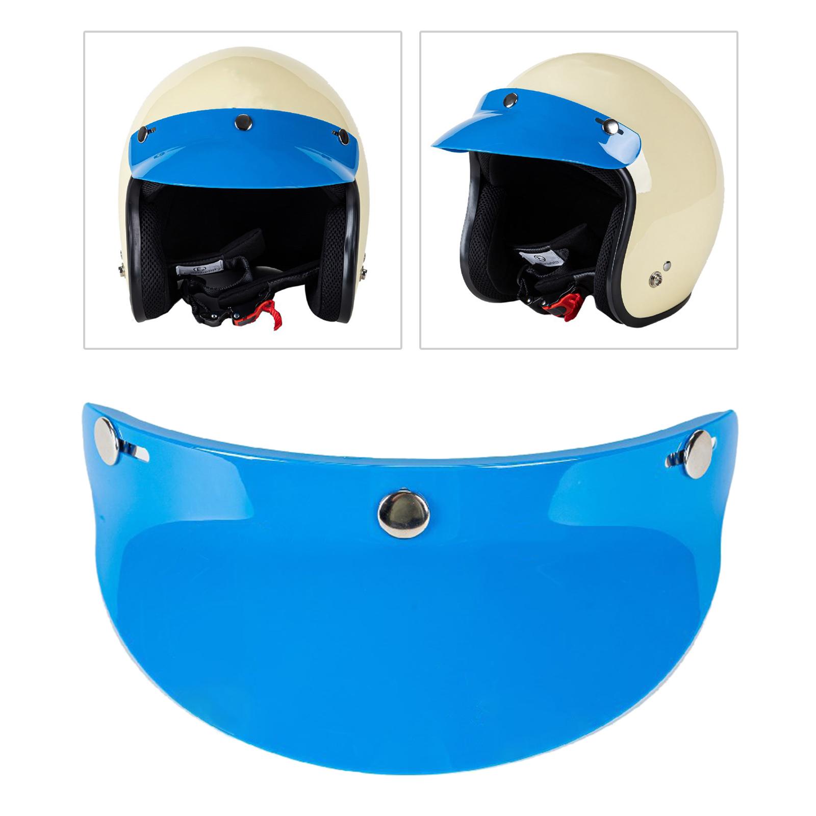Vintage 3-Snap Motorcycle Helmet Visor Peak UV Sunshield for Most Open Face Half Face Or Vintage Helmets,15cm x 5cm