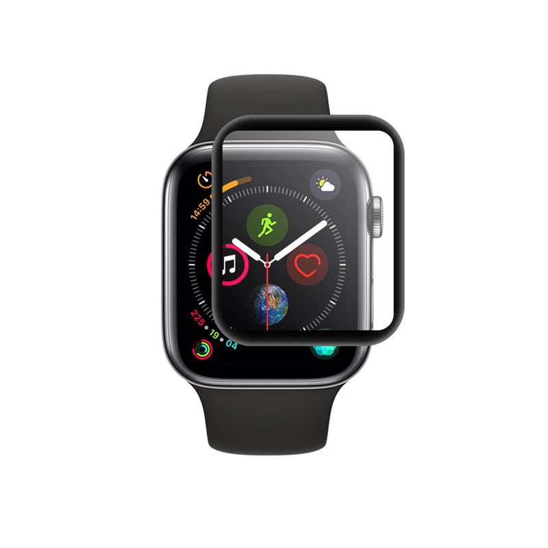 Dán màn hình dành cho  Apple Watch Series 4 44mm GOR 3D full viền đen (Hộp 2 miếng) - Hàng chính hãng