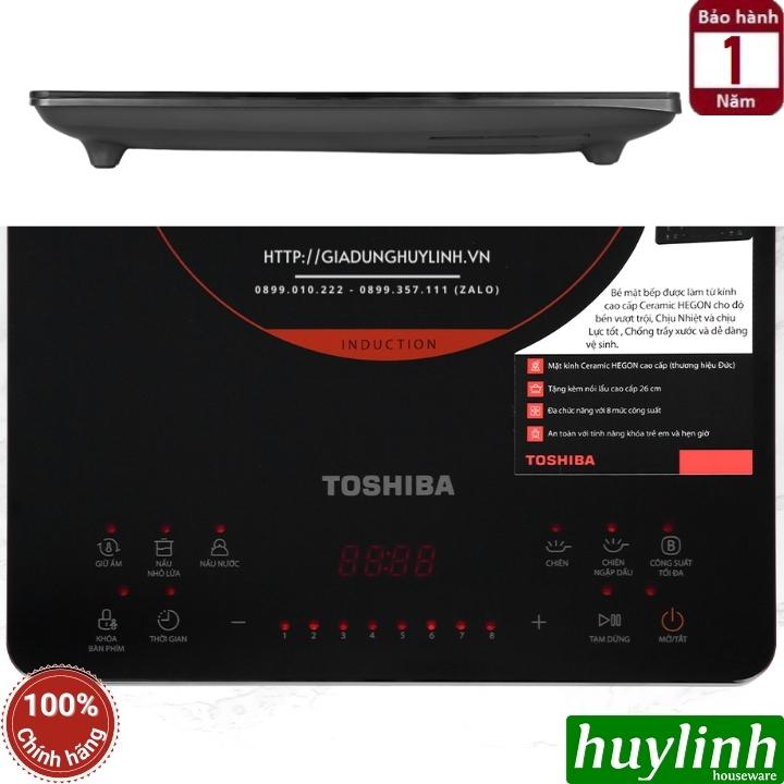 Bếp điện từ đơn Toshiba IC-20S1PV - 2000W - Tặng nồi lẩu - Hàng chính hãng