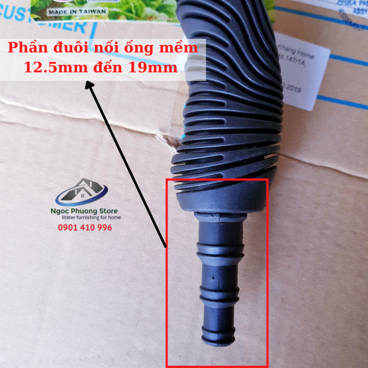Vòi tưới cây đa năng 8 kiểu tưới, thân kim loại bọc nhựa ABS AQUAMATE ĐÀI LOAN - Mã W9602