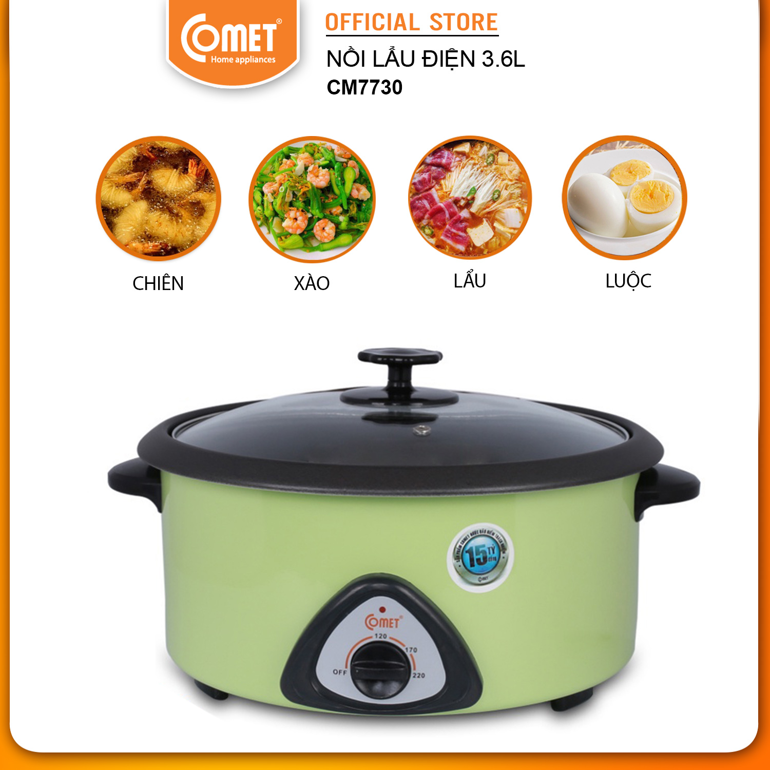 Nồi Lẩu điện Comet CM7730  - Hàng Chính Hãng