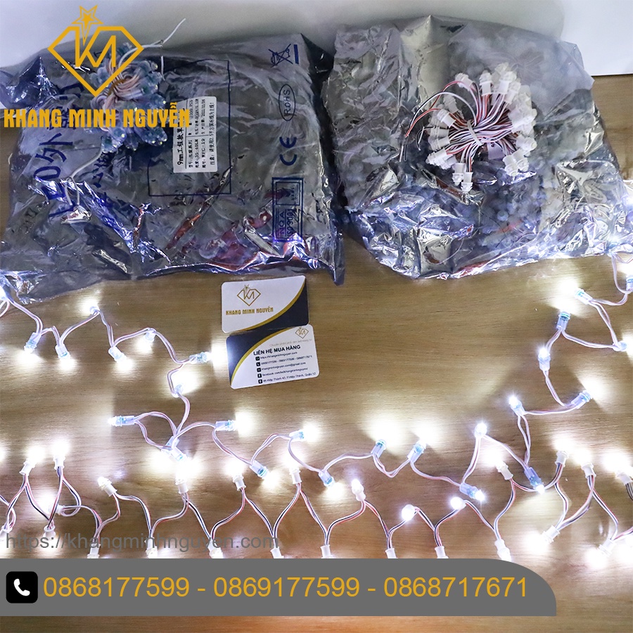 Giá 1 bó 50 bóng led đúc F5, đế 9mm - Để đục, chống nước Trắng, Vàng, Xanh Lá, Xanh Dương, Đỏ làm bảng hiệu