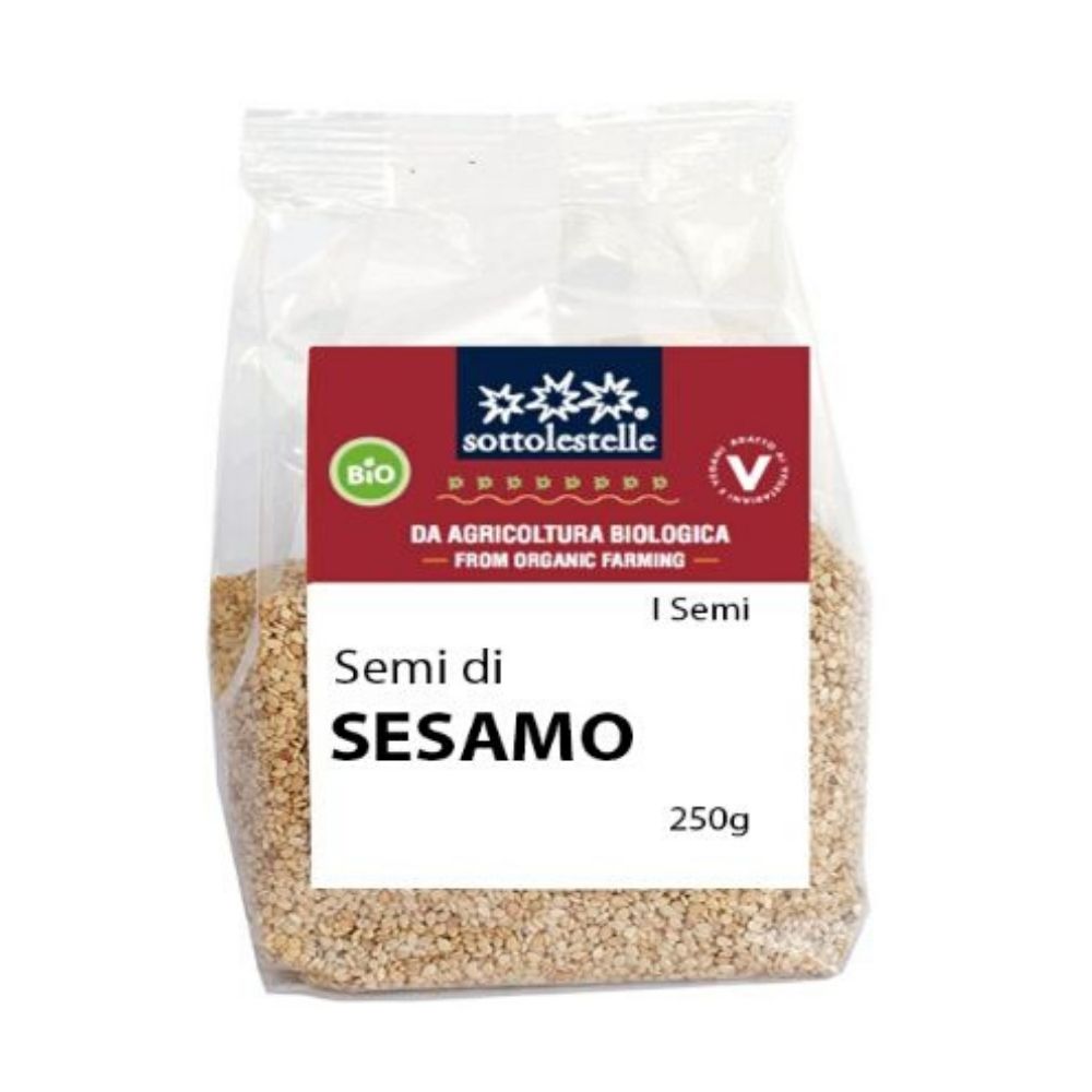 Hạt mè hữu cơ đã bóc vỏ Sottolestelle 250g Organic Sesame