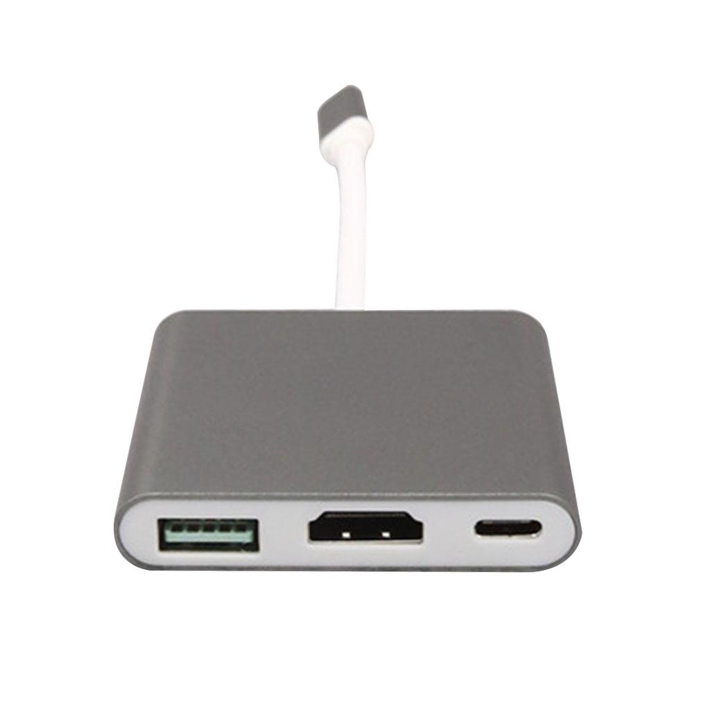 Type C Hub with 1x 4k 1x USB 3.0 Hub 1x PD Charging Adapter