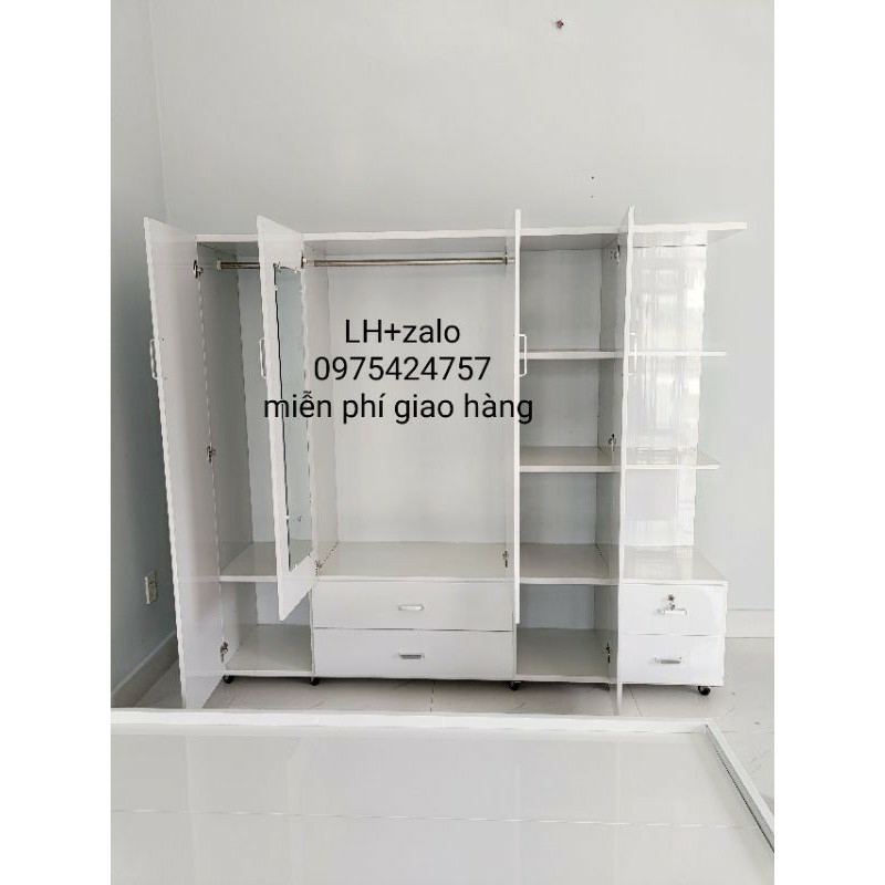 Tủ nhựa đài loan 4 cánh 1 kệ