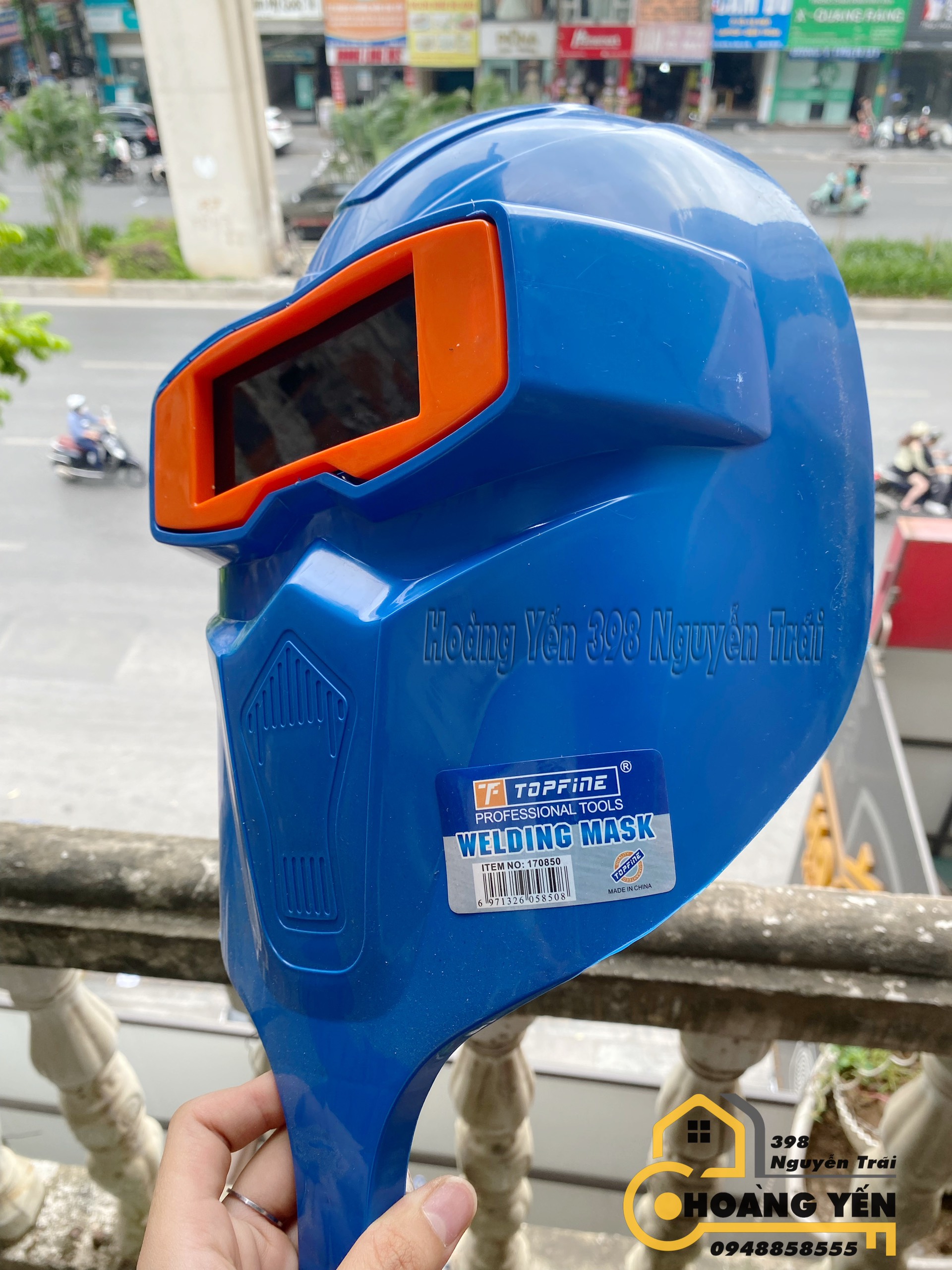 Mặt nạ hàn cầm tay bằng nhựa dày dặn Topfine chống tia các tia lửa điện, bức xạ