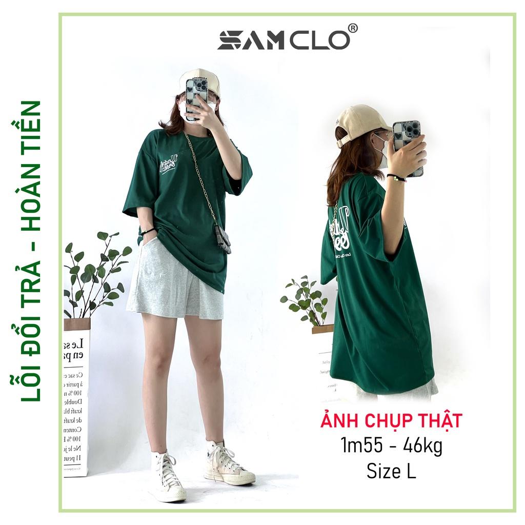 Áo thun nữ tay lỡ SAM CLO freesize phông form rộng dáng Unisex - áo lớp, nhóm, couple in chữ UNDER BROKEN