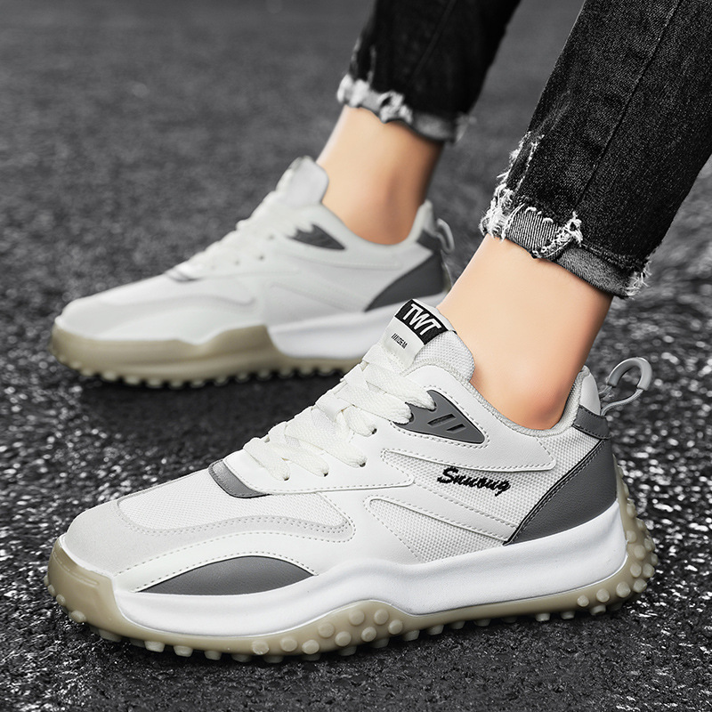 Giày Thể Thao Nam GEMI - Giày Sneaker Màu Trắng Viền Xám, Giày Thể Thao Chạy Bộ, Thể Dục, Đi Chơi - G5306