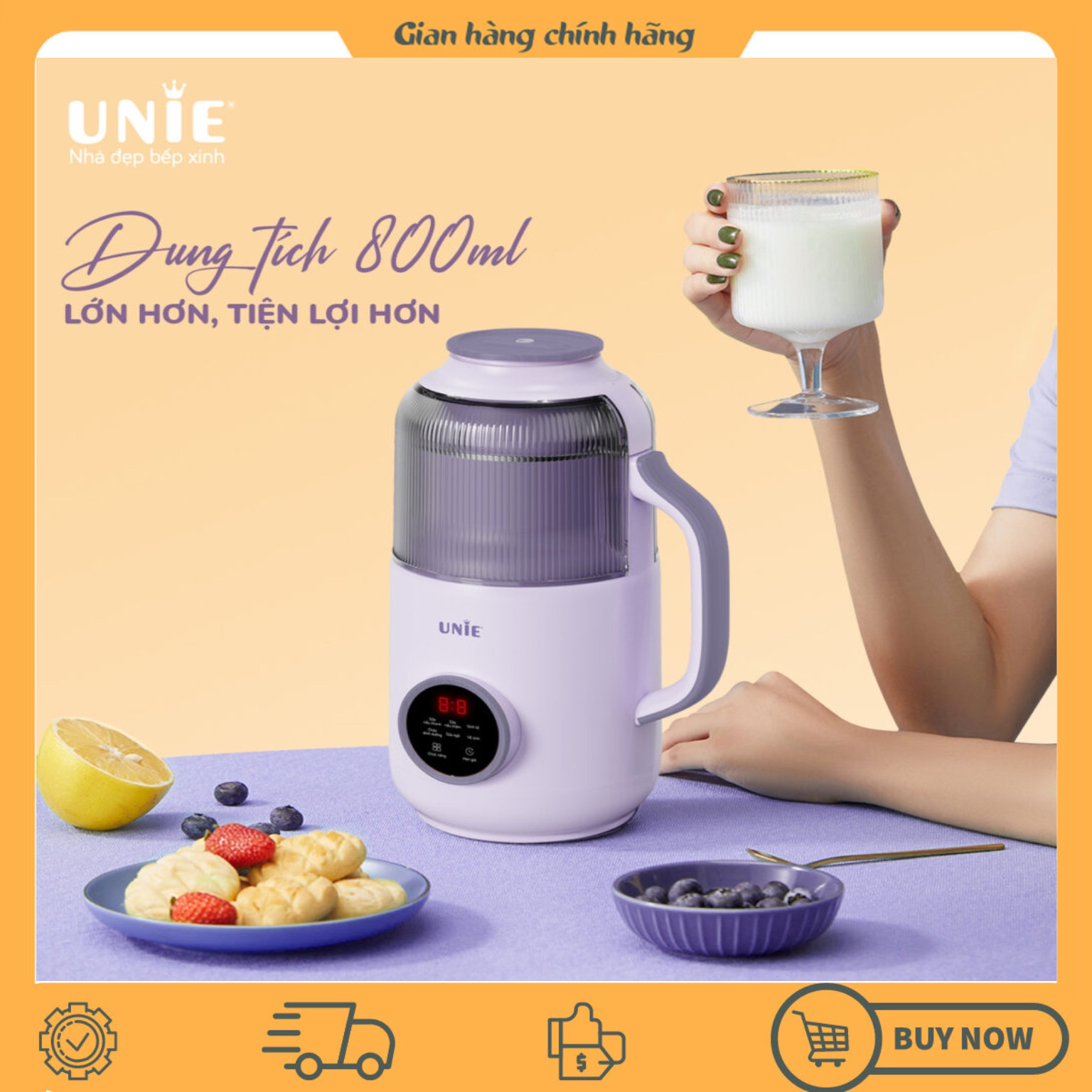 Máy làm sữa hạt UNIE UMB09 đa năng